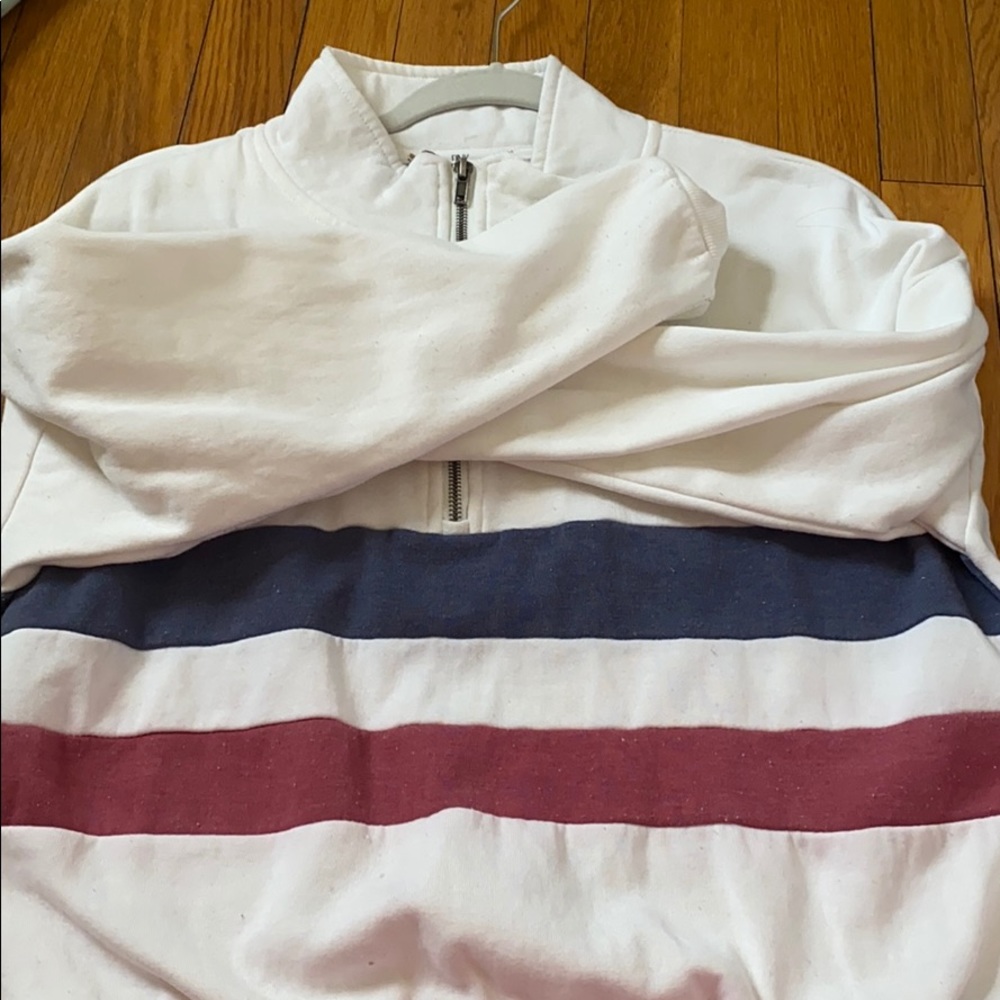 brandy red white and blue sweatshirt